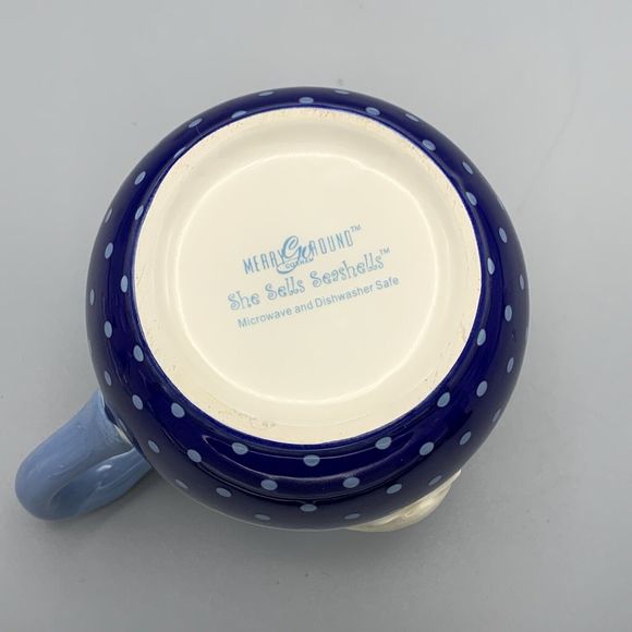 Gorham Lenox She Sells Seashells Blue Creamer Merry Go Round Syrup Server Clam - Picture 6 of 6